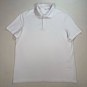 Malo Polo Shirt Men's 56 White Stretch Cotton Blend Made in‎ Italy